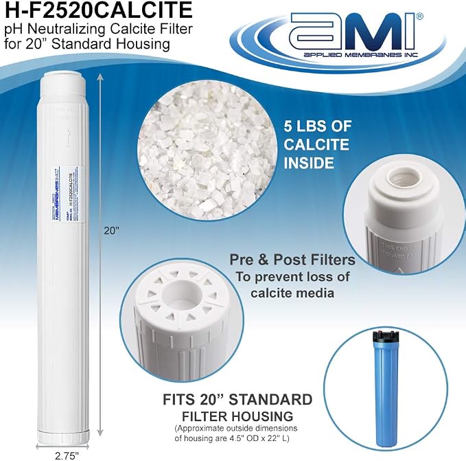 APPLIED MEMBRANES INC pH Neutralization Water Filter Cartridge | Calcite Filter