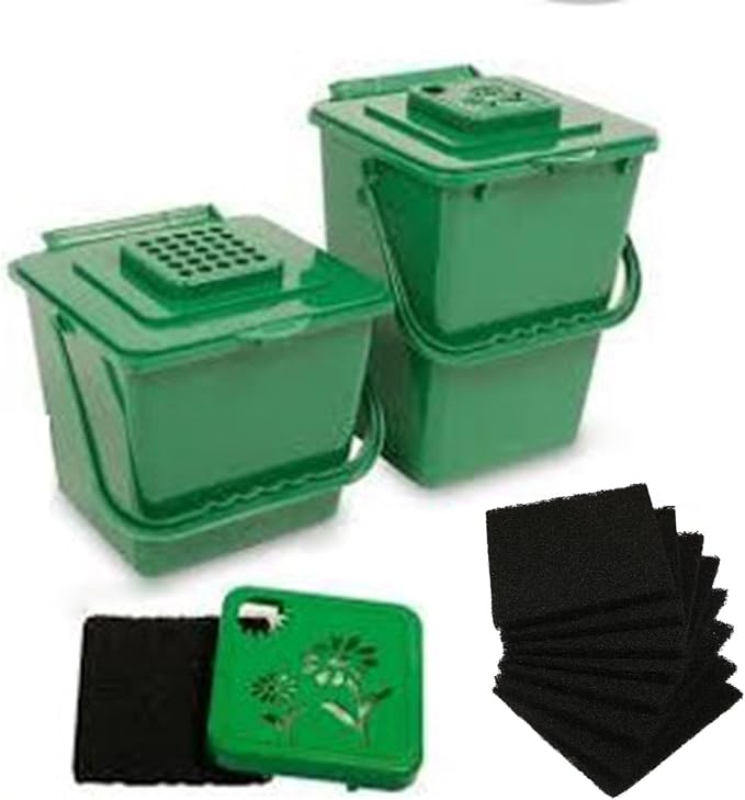 Resinta 8 Pack Activated Carbon Compost Caddy Filters Kitchen Compost Collector