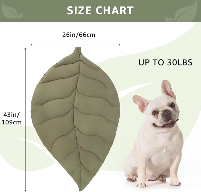SCENEREAL Outdoor Dog Bed - Waterproof Reversible Leaf Mat 43x26, Portable Foldable Pet Bed for Small/Medium Dogs & Cats, All-Weather for Camping & Travel