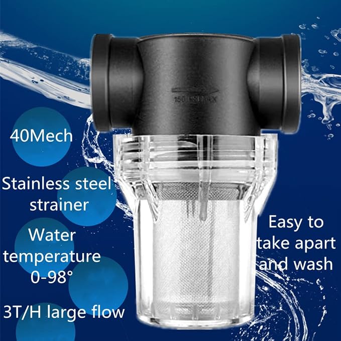 Sediment Filter Pressure Washer Filter Stainless Steel Filter 40Mesh Screen