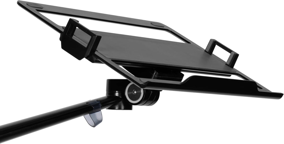 Gator Frameworks 5-in-1 Mobile Content Creator Streaming Stand with Wheeled Tripod Base – Includes Smartphone, Tablet, Laptop Clamps, Ring Light, and More! (GFW-STREAMSTAND-W)