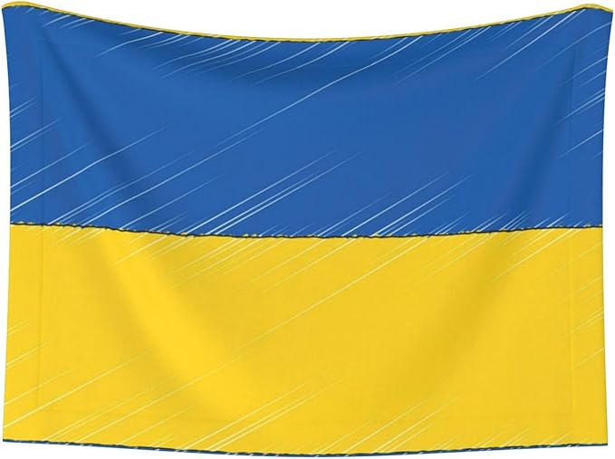 Double Sided Plush Pet Blanket with Cozy Dot Texture and Smooth Reverse, Abstract Ukraine Flag, Reversible Throw for Dogs Cats on Couches Beds Crates