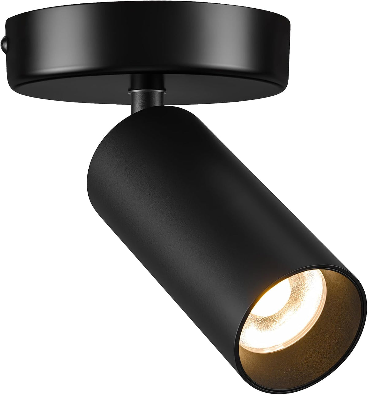Flush Mount Ceiling Light Fixture, Dimmable Adjustable Ceiling Spotlight Directional Spot Lights Indoor Can Accent Fixture for Living Rooms, Restaurant, Kitchen - 15W 3000K, CRI 97+, Black