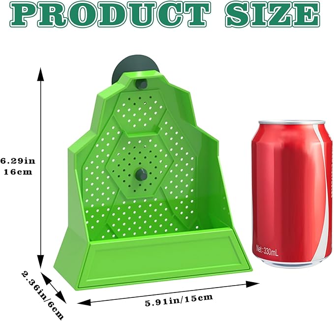 Reptile Tank Accessories, Wall-Mounted Plastic Feeder with Suction Cups, Dubia Roach & Cricket Food Bowl for Bearded Dragon, Gecko, Chameleon, Frog and Other Small Reptiles