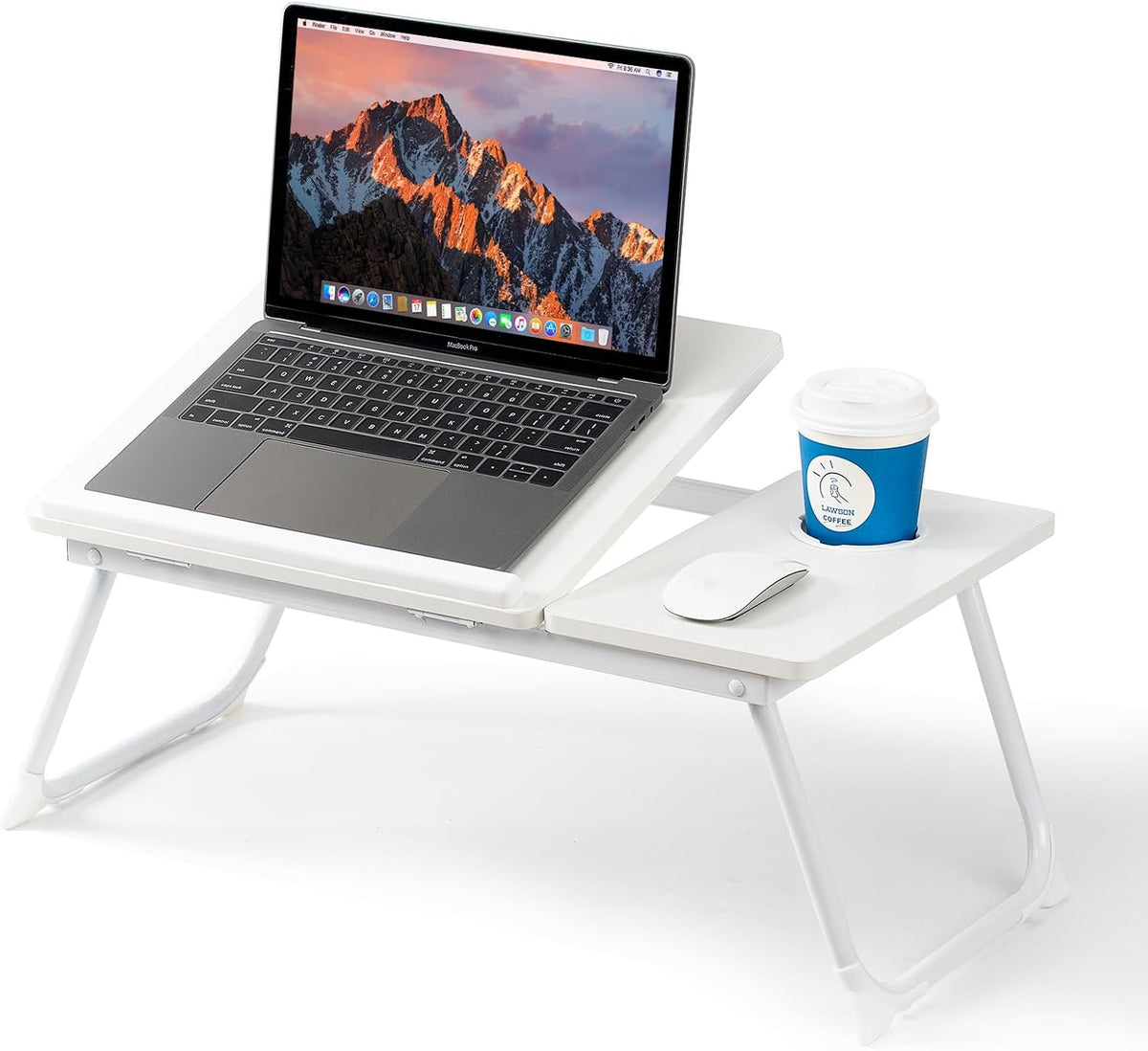 Laptop Desk for Bed Couch, Adjustable Foldable Bed Table with Cup Holder