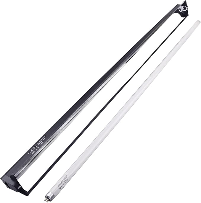 Aiicioo T5 UVB Lighting Combo Kit 39W - T5 UVB Reptile Light Fixture and 5.0 UVB Light Bulb for Bearded Dragon Leopard Gecko (34Inch 39W)