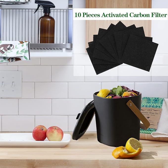 10 Pack Square Compost Bin Filters Spare Activated Carbon Filter Sheets