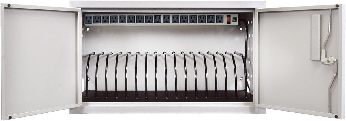 LUXOR LLTMW16-G Wall/Desk Charging Box 16 Tablets, Gray