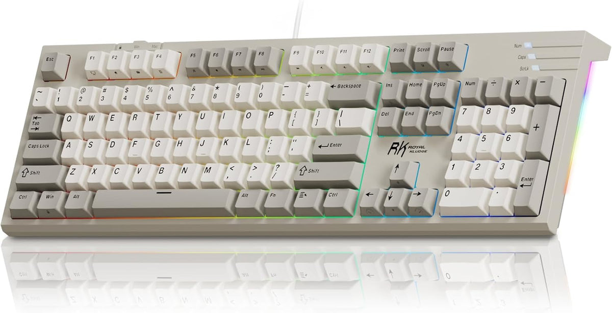 RK ROYAL KLUDGE R104 Wired Mechanical Keyboard Full Size, Gasket Mount