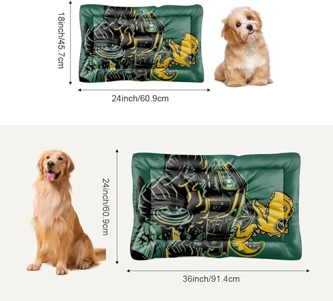 T-Rex Monster Truck Dog Beds and Furniture Dog Crate Bed Mattress Bed Pads Pet for Crate Washable Non-Slip Small Small Mat for Dogs Kennel Outside Indoor Outdoor 36X24 Inch