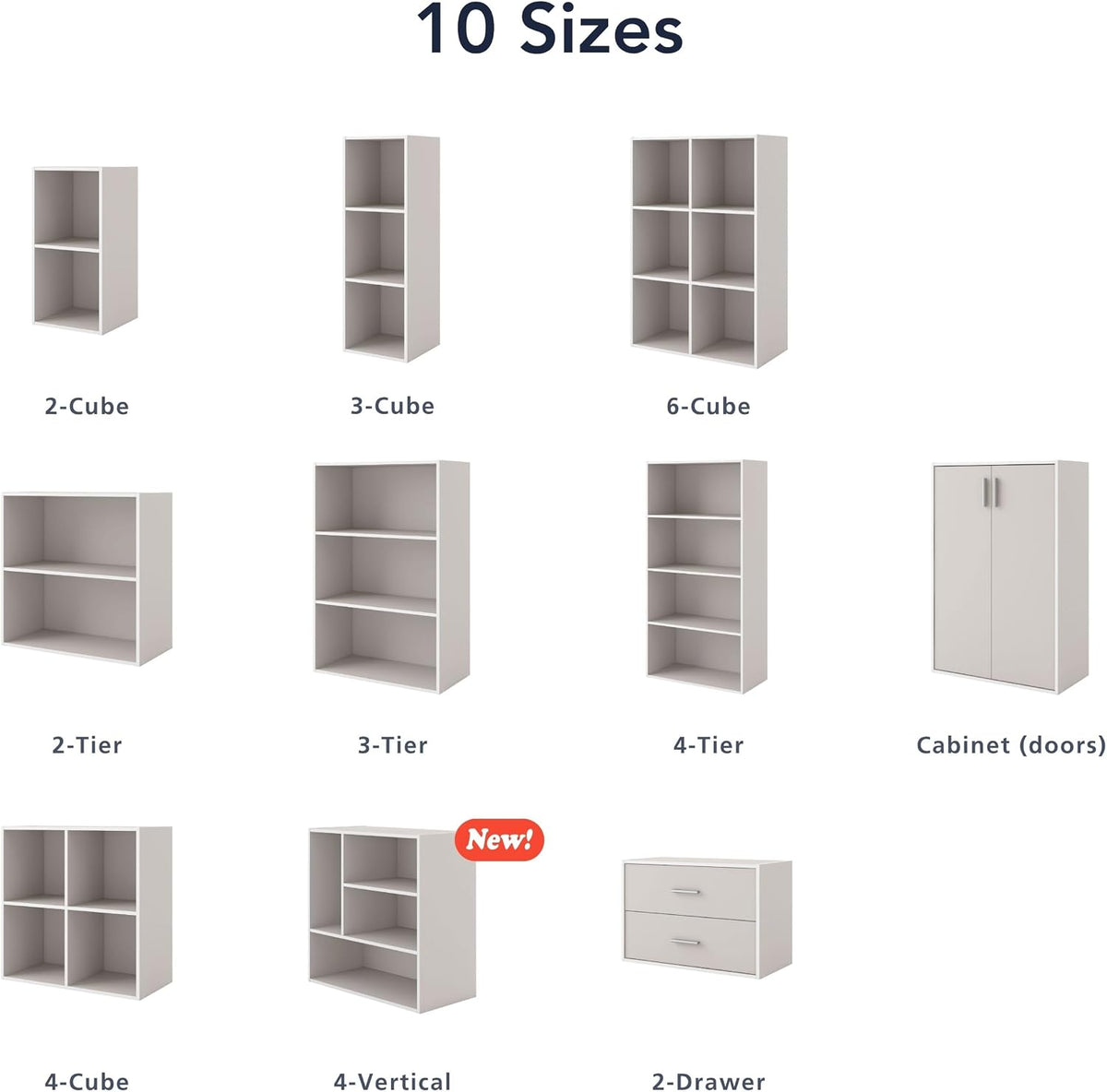 Homes: Inside + Out Apexa 2-Cube Storage Organizer Shelves, Stackable Wood Bookcase Fits Cubby Bins for Organization, Dorm Teen Room Decor & Home Office, Black