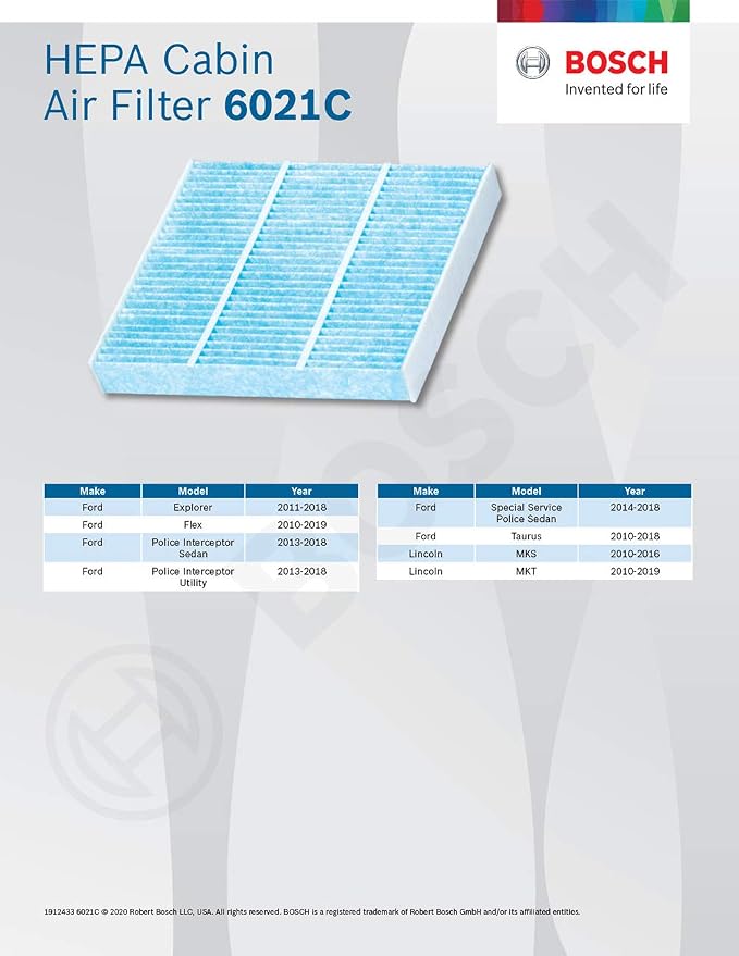 BOSCH 6021C HEPA Cabin Air Filter