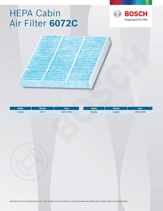 BOSCH 6072C HEPA Cabin Air Filter