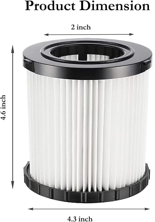 4 Pack DCV5801H Wet/Dry Vacuum HEPA Replacement Filter Compatible