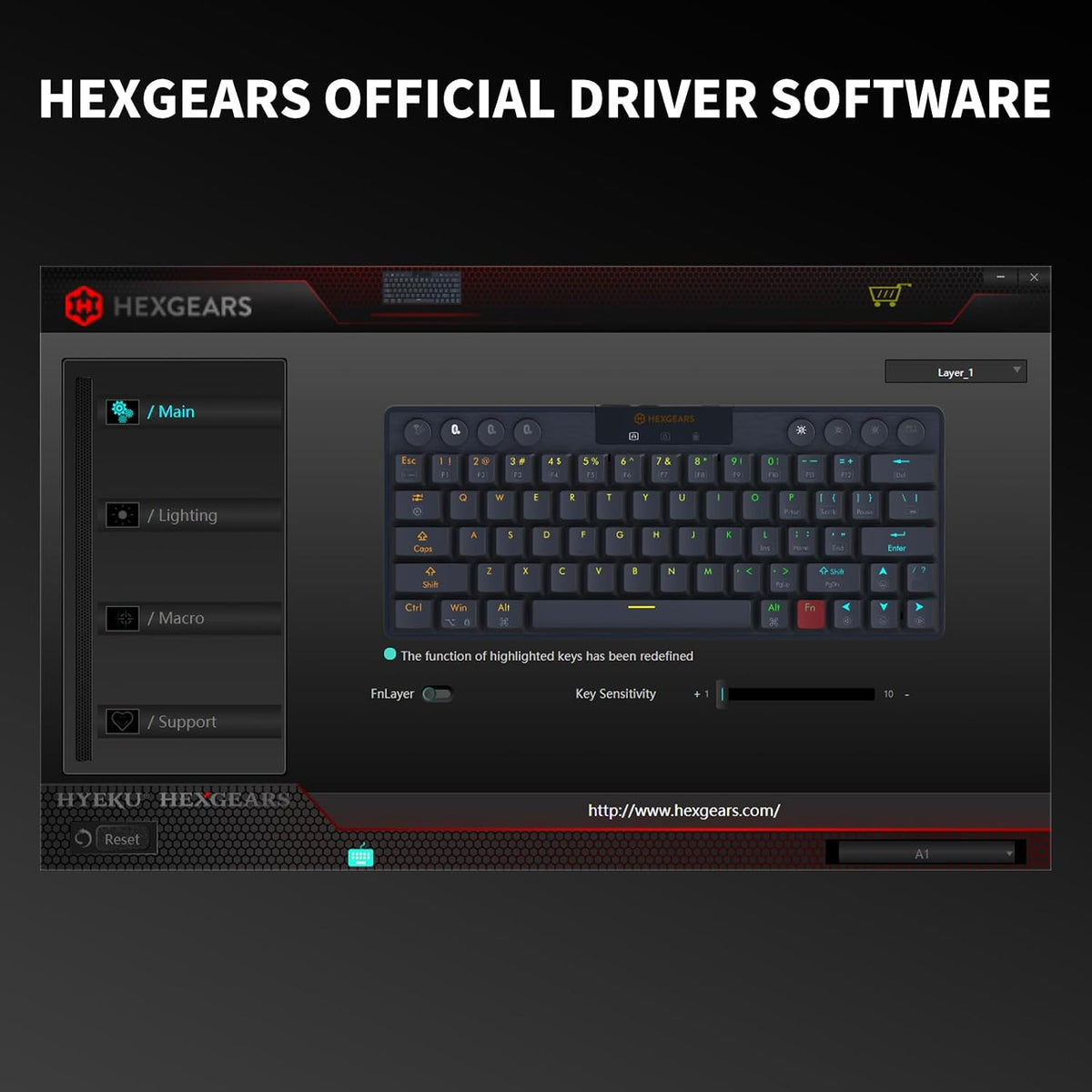 Hexgears A1 Low Profile Wireless Mechanical Keyboard - Tactile