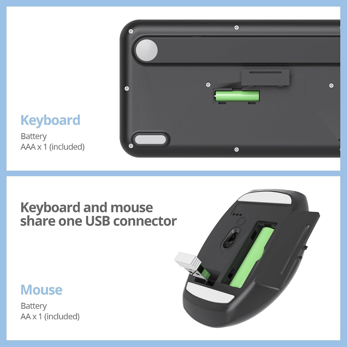 Wireless Typewriter Keyboard and Mouse Combo Retro 104 Key Full Size Office Set Black and Gray Keyboard with Silent Round Keycaps, Ideal for Laptop and Desktop PCs, Cute Design Keyboard