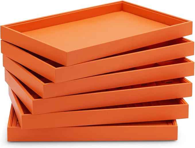 Oirlv Luxury Leather Ring Earring Organizer Tray Stackable Jewelry Display Tray