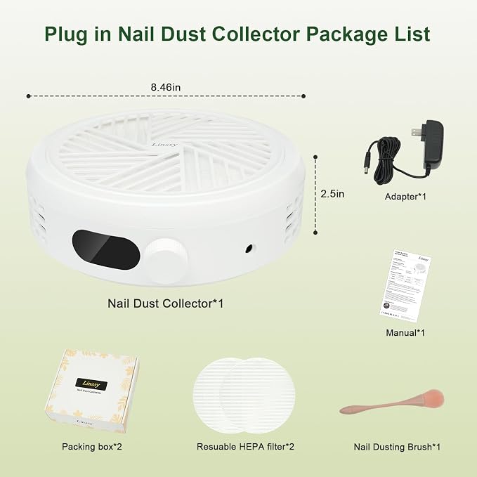 Nail Dust Collector, Compact & Quiet Manicure Vacuum