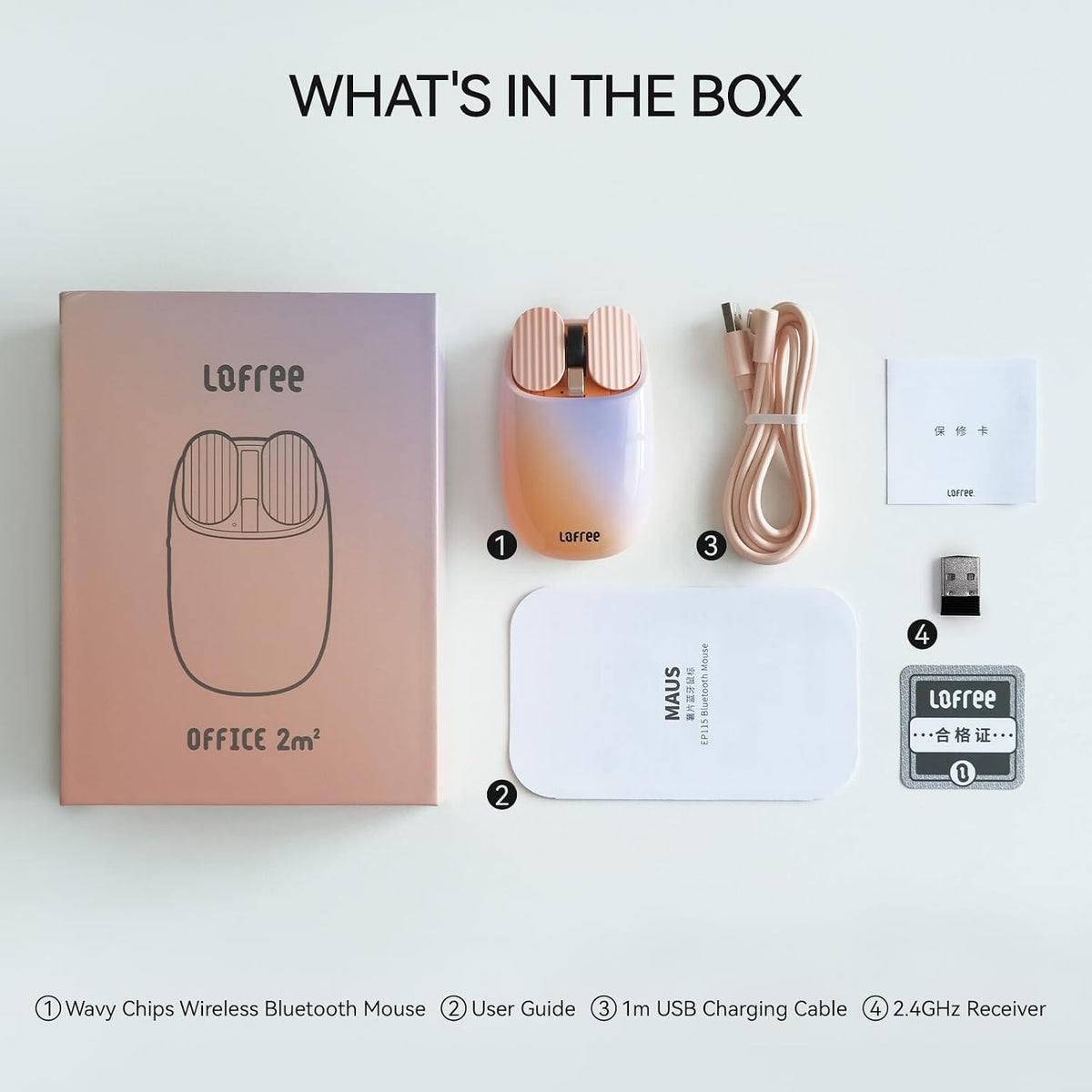 LOFREE Wavy Chips Dual-Mode Wireless Mouse - Sugar Color 70s