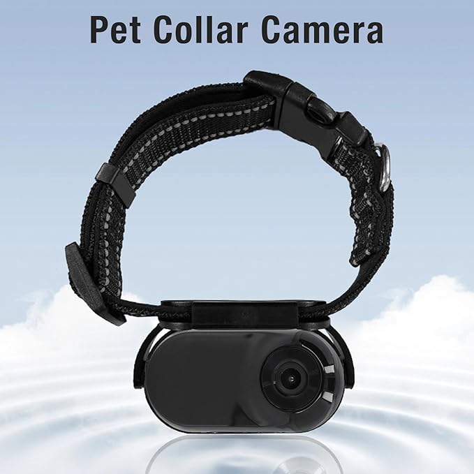 ASHATA Pet Collar Camera, HD 1080P Cat Camera Collar with Video Record (Black)