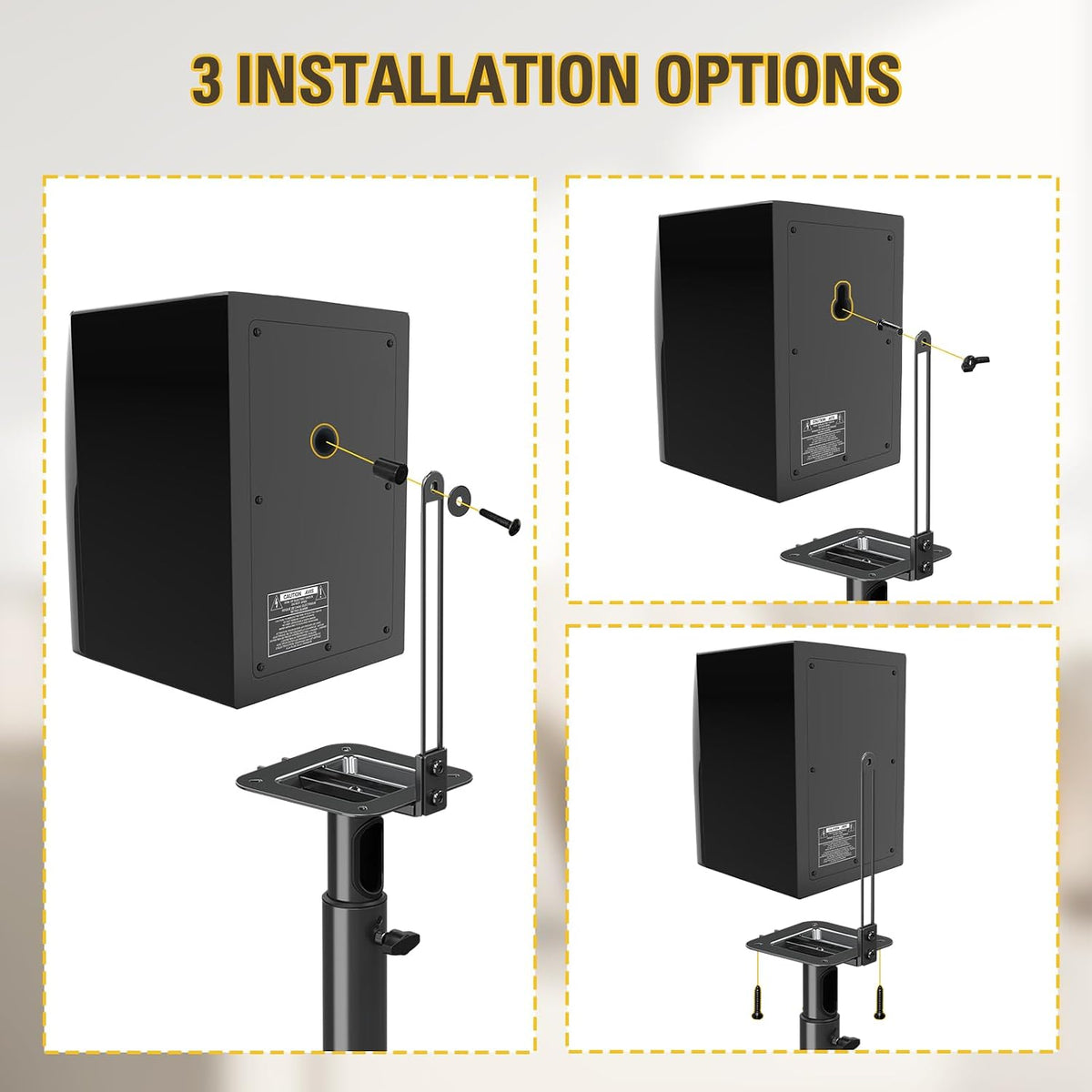 Mounting Dream Height Adjustable Speaker Stands for Bookshelf Speakers