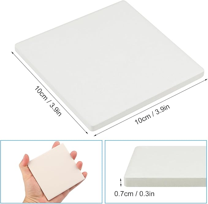 40 Pieces 4 Inch Blank Ceramic Coasters, Unglazed Ceramic Tiles Coasters