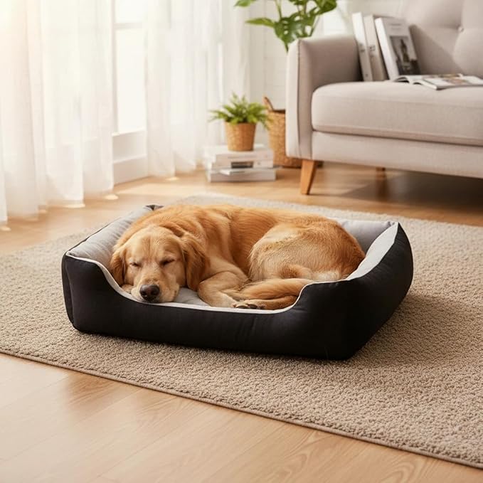 Dog Bed Medium Large Size Dogs Sleeping Mat Dog Orthopedic Foam with Bolster Washable Dogs Bed Sofa Pet Bed with Removable Cover