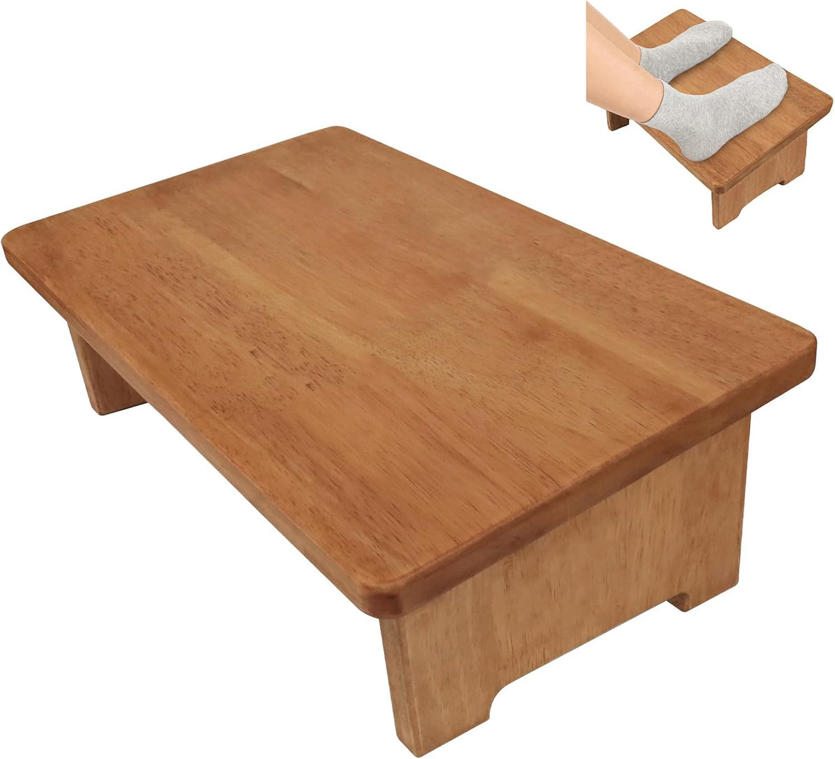 Solid Wood Under Desk Footrest Foot Rest for Under DEST at Work Ergonomic Foot Stool Improves Posture and Circulation, Chair Footrest for Leg Rests 350lbs Capacity for Home Office