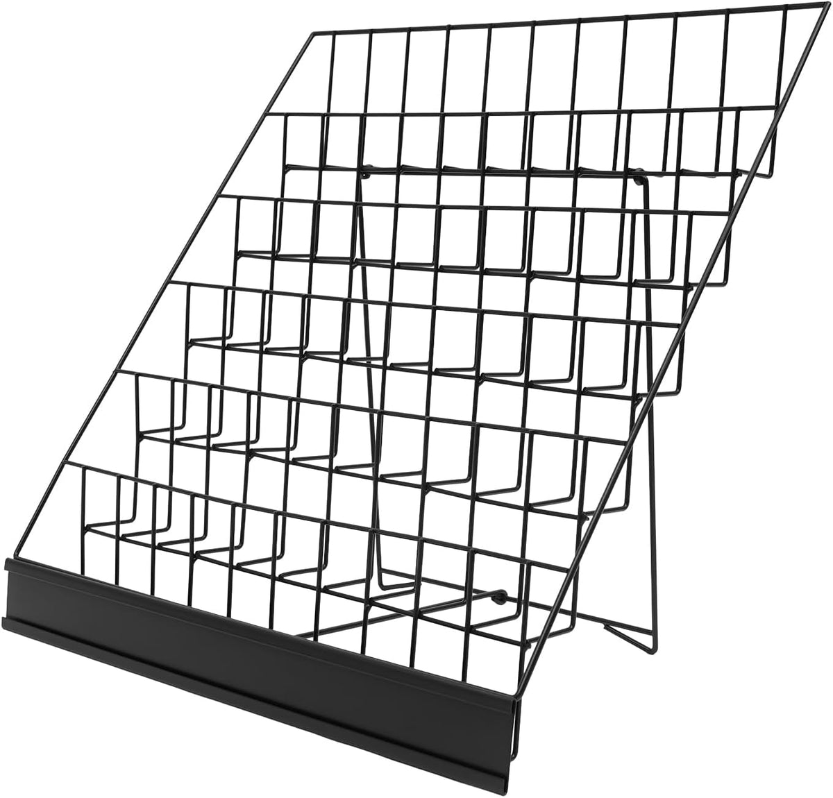 6 Tier Wire Book Display Rack Shelf, Black Book Signing Rack Tabletop Magazine Comic Display Racks for Library Classroom Picture Literature Brochure, Card Shelf Holder Stand 18" x 11" x 17.5"