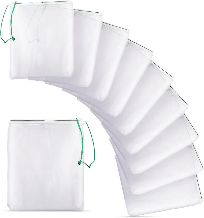 SunGrow Catappa Leaf Filter Bags, 10 Mesh Bags
