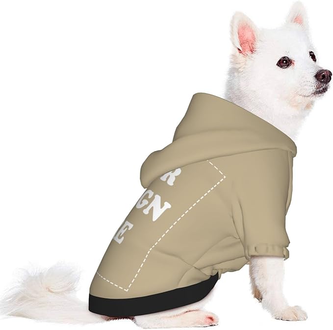 Dog Clothes, Custom Dog Hooded Sweatshirt, Personalized Pet Costume Robe Shirt with Text/Image/Club Name/Pet Shop Logo for Small Medium Large Dogs and Cats, Khaki, XL
