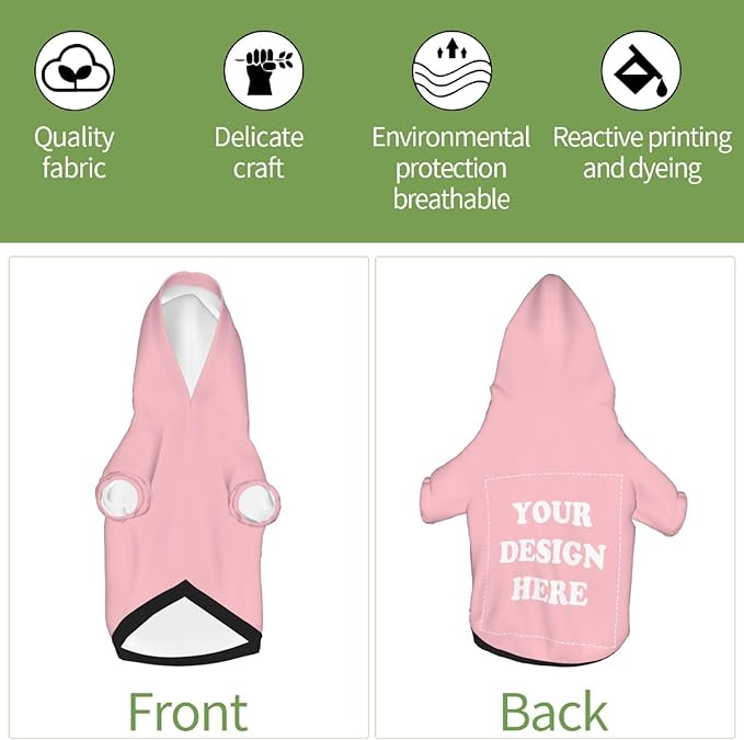 Personalized Dog Hoodie, Custom Dog Costumes for Small Dogs, Holiday Happy Dog Clothes Football Pet Shirt Sweater with Name Number for Girl/Boy Cats/Kitten, Pink, XL