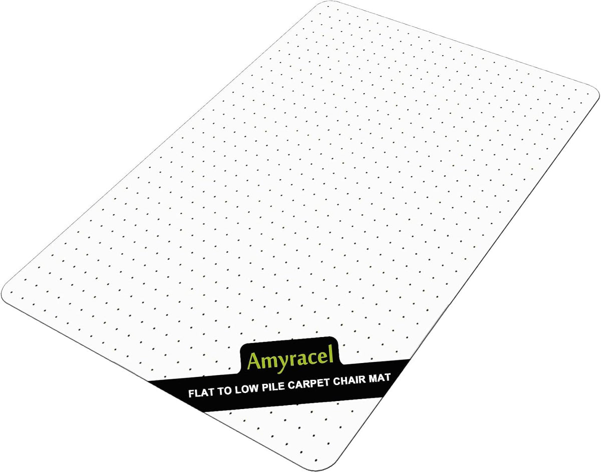 Amyracel Office Chair Mat, 60" x 46" Easy Glide Plastic Floor Mat, Clear Computer Desk Chair Mat for Low Pile Carpeted Floors
