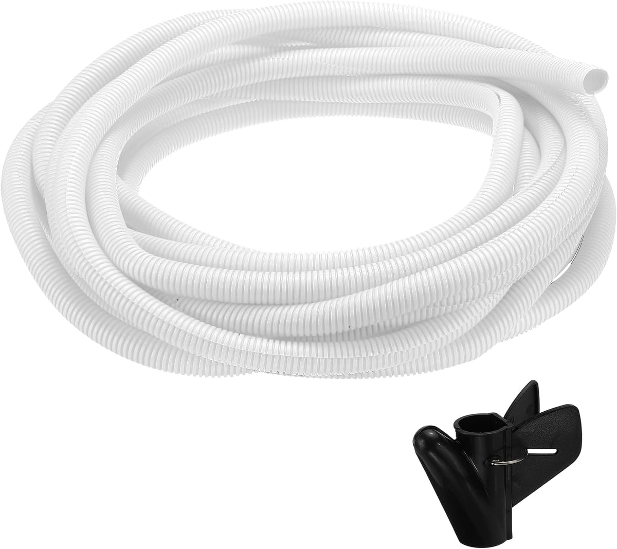 MECCANIXITY Split Wire Loom Tubing 3/4"(20mm) ID 50FT(15m) with Installation Tool, Heat & Cold Resistant -40F to 257F Plastic Flexible Conduit Cord Protector for Electrical Wires Cable, White