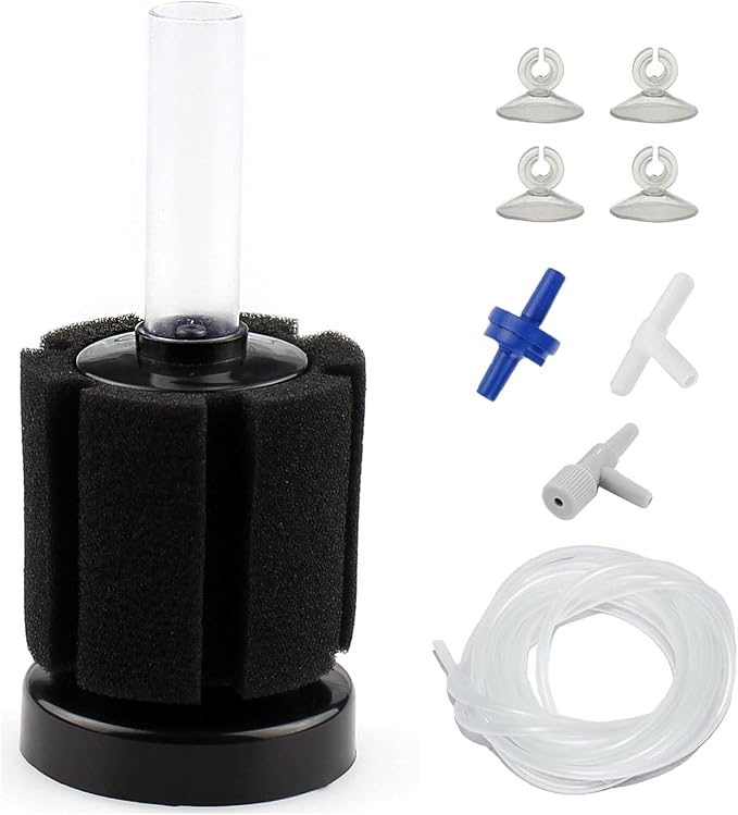 AQUANEAT Aquarium Air Powered Sponge Filter, Fish Tank Bio Bubble Filter