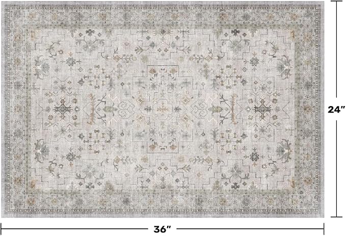 Washable 2x3 Throw Rugs for Entryway, Front Door Mat, Low Pile Non-Slip Small