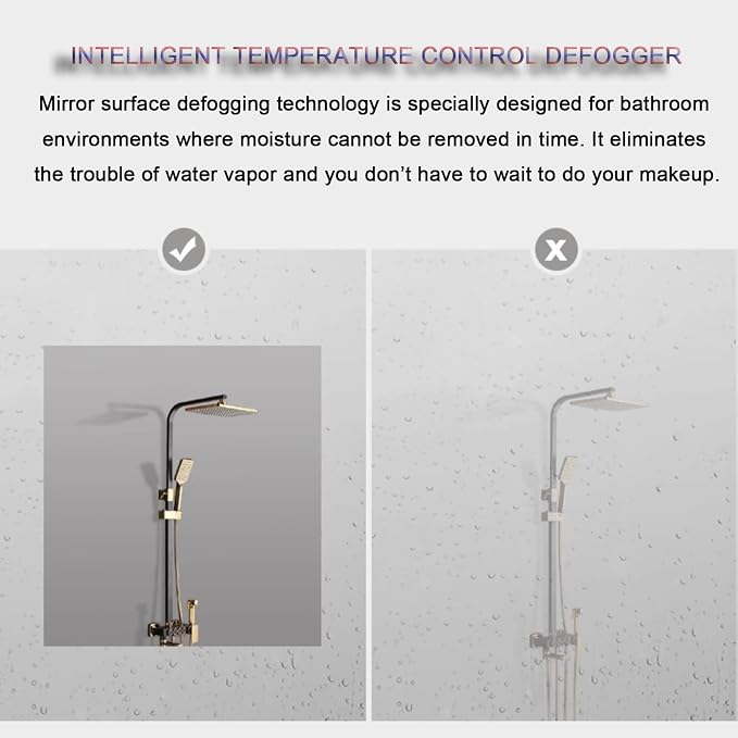 Bathroom Mirror with LED Lights，Smart Illuminated LED Bathroom