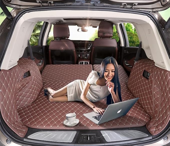 Full Coverage Trunk Cargo Liner for Mercedes GLS Class 2+2+2 Seater Rear Cargo Mat+Backrest Mat+Both Sides Panel Replacement Trunk Cover for Mercedes GLS Accessories(Black w/Black Stitching)