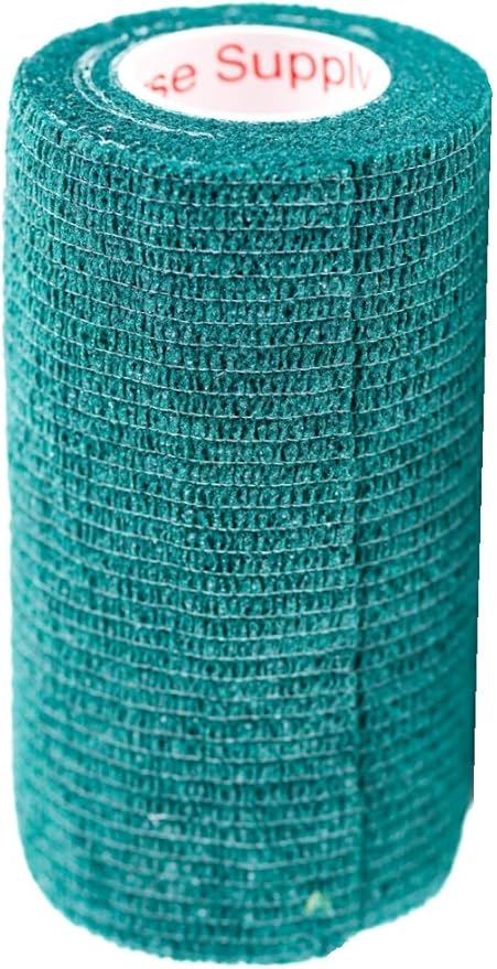 3 Inch Vet Wrap Tape Bulk (Hunter Green) (Pack of 6) Self Adhesive Adherent Adhering Flex Bandage Grip Roll for Dog Cat Pet Horse