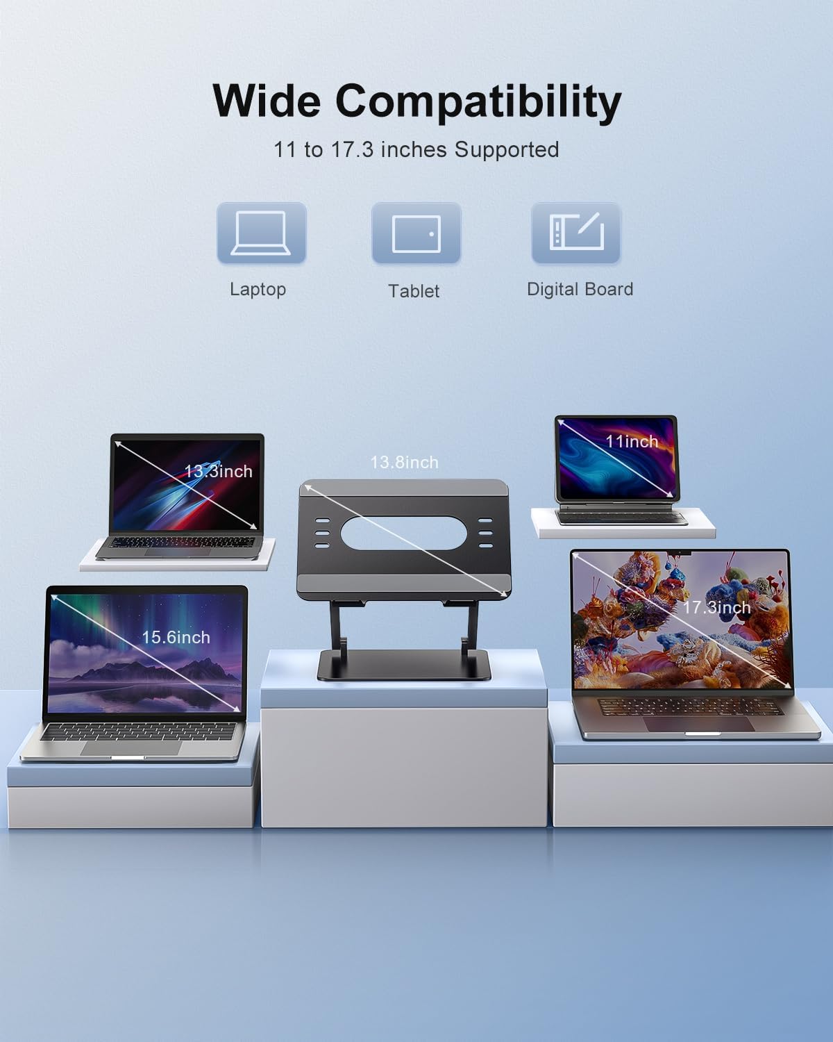 JOIOT Ergonomic Laptop Stand,Adjustable Riser for 10-17.3”Computer
