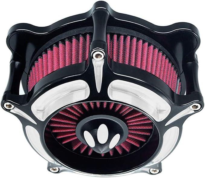 Air Filter Intake Motorcycle Turbine Cleaner Kit Cnc Cut Chrome