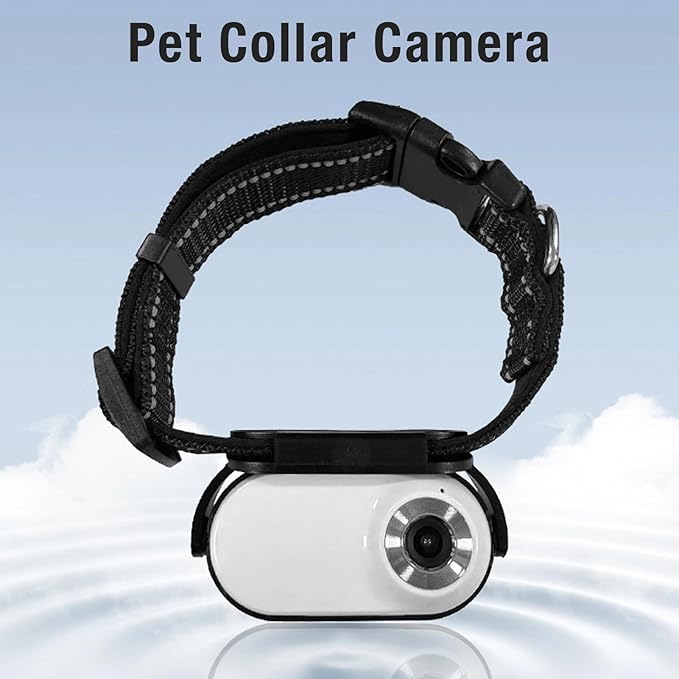 ASHATA Pet Collar Camera, HD 1080P Cat Camera Collar with Video Record (White)