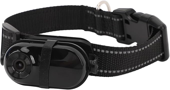 SUNGOOYUE Pet Collar Camera, 1080P HD Video Recording Adjustable Angle View with Back, for Dogs Cats Indoor Outdoor Travel Adventure (64GB)