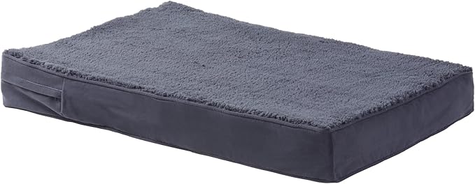 Happy Hounds Oscar Rectangle Orthopedic Foam Sherpa Dog Bed, Large (48 x 36 in.), Prussian Blue