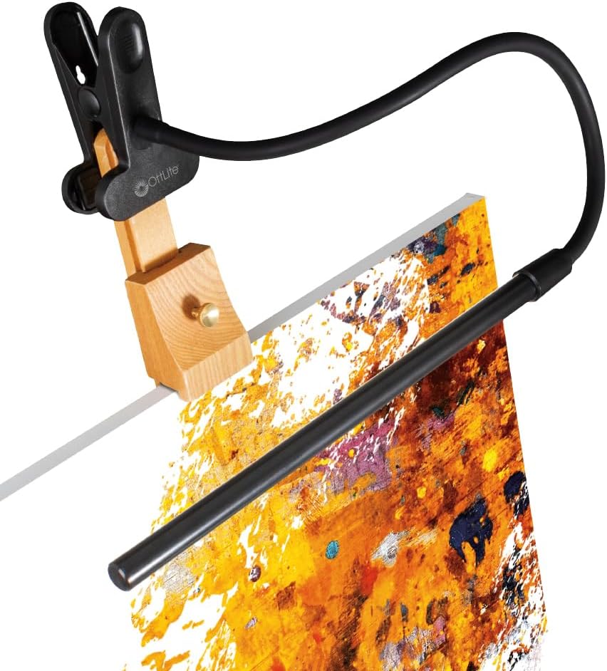OttLite LED Clip-On Easel Lamp, Black