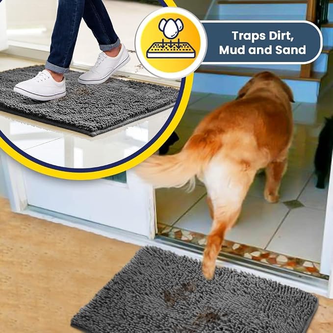 Muddy Mat® | Super Absorbent Door Mat Indoor, Microfiber Quick Dry Chenille