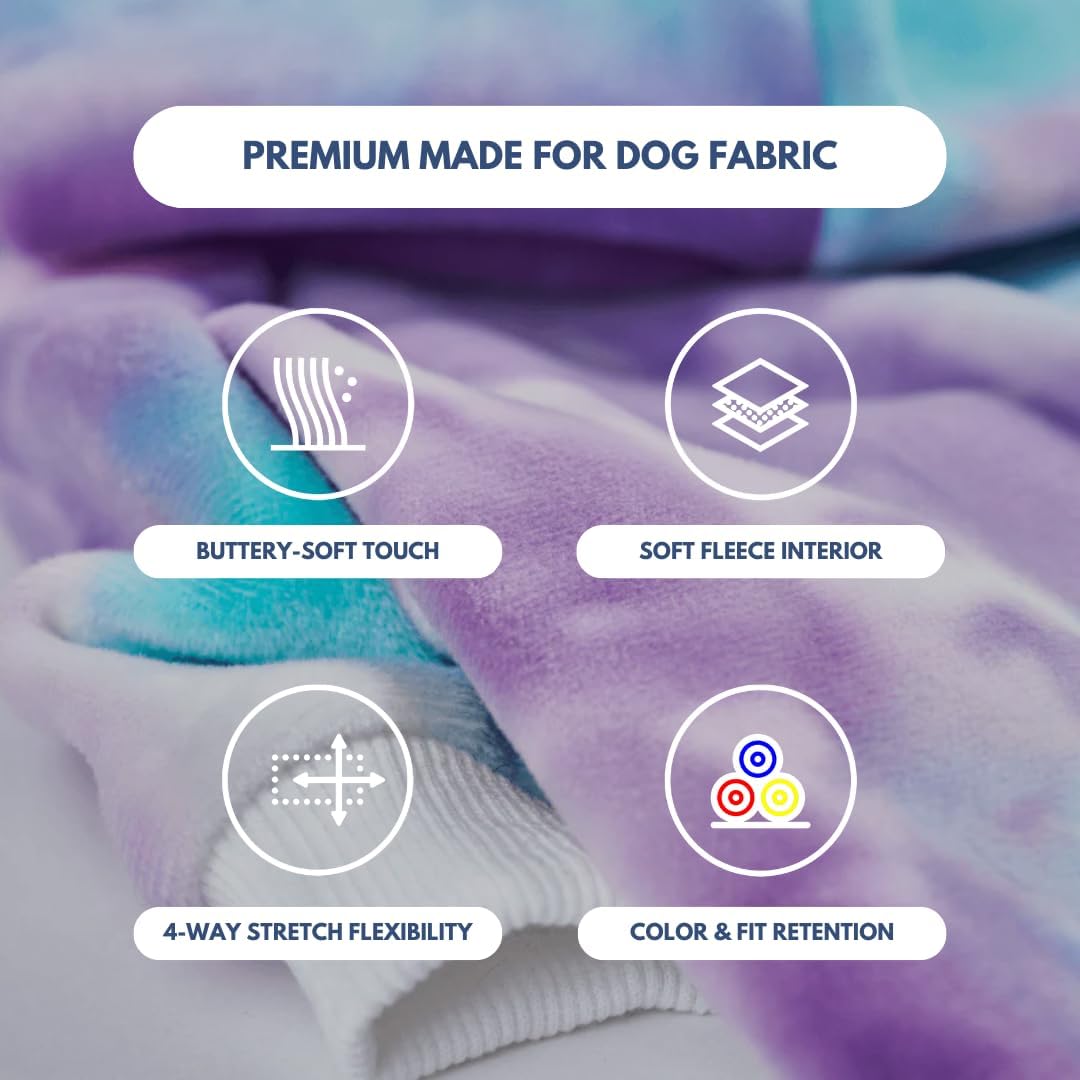 Spark Paws Dog Hoodie – Premium Dog Sweater for Small, Medium, and Large Dogs | Warm Outfits for French Bulldogs, Pitbull, Puppy, Winter Jacket Alternative - 90s Retro Sky Dye - 2XL