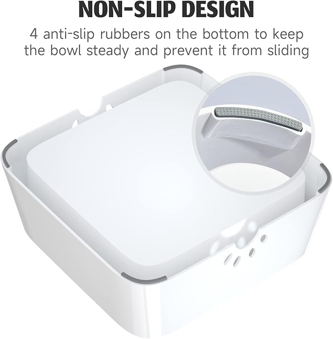 ELS PET No Spill Dog & Cat Bowl - 70oz/2L Large Capacity Travel Water Dispenser (Blue)