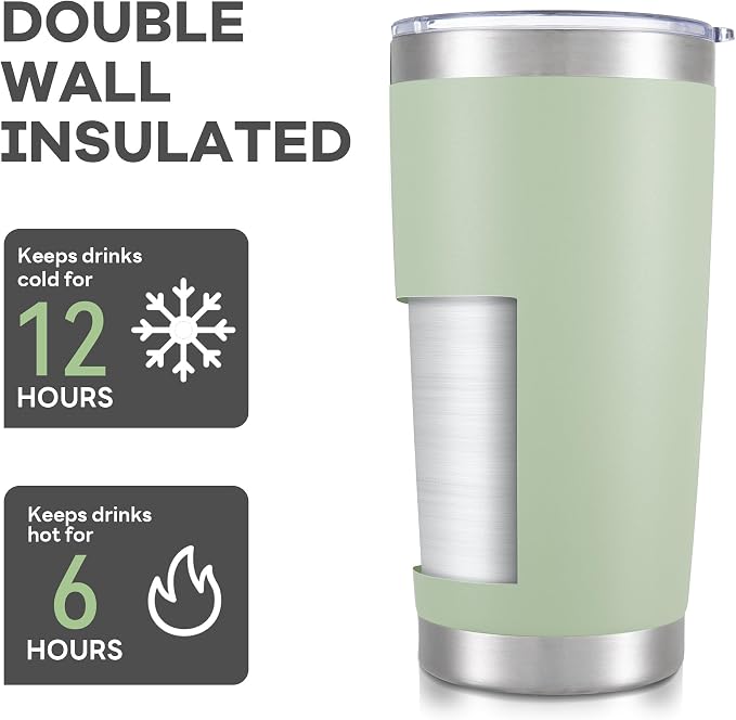 20 oz Tumbler with Lid Stainless Steel Insulated Tumblers Bulk Cups Mug |