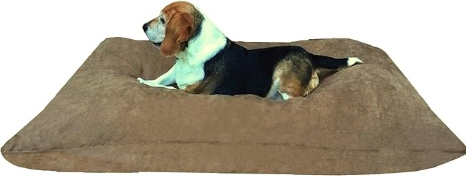 Dogbed4less Shredded Memory Foam Pillow Dog Bed with Waterproof Liner and Machine Washable Cover (Brown Microsuede, Medium 36"X29")